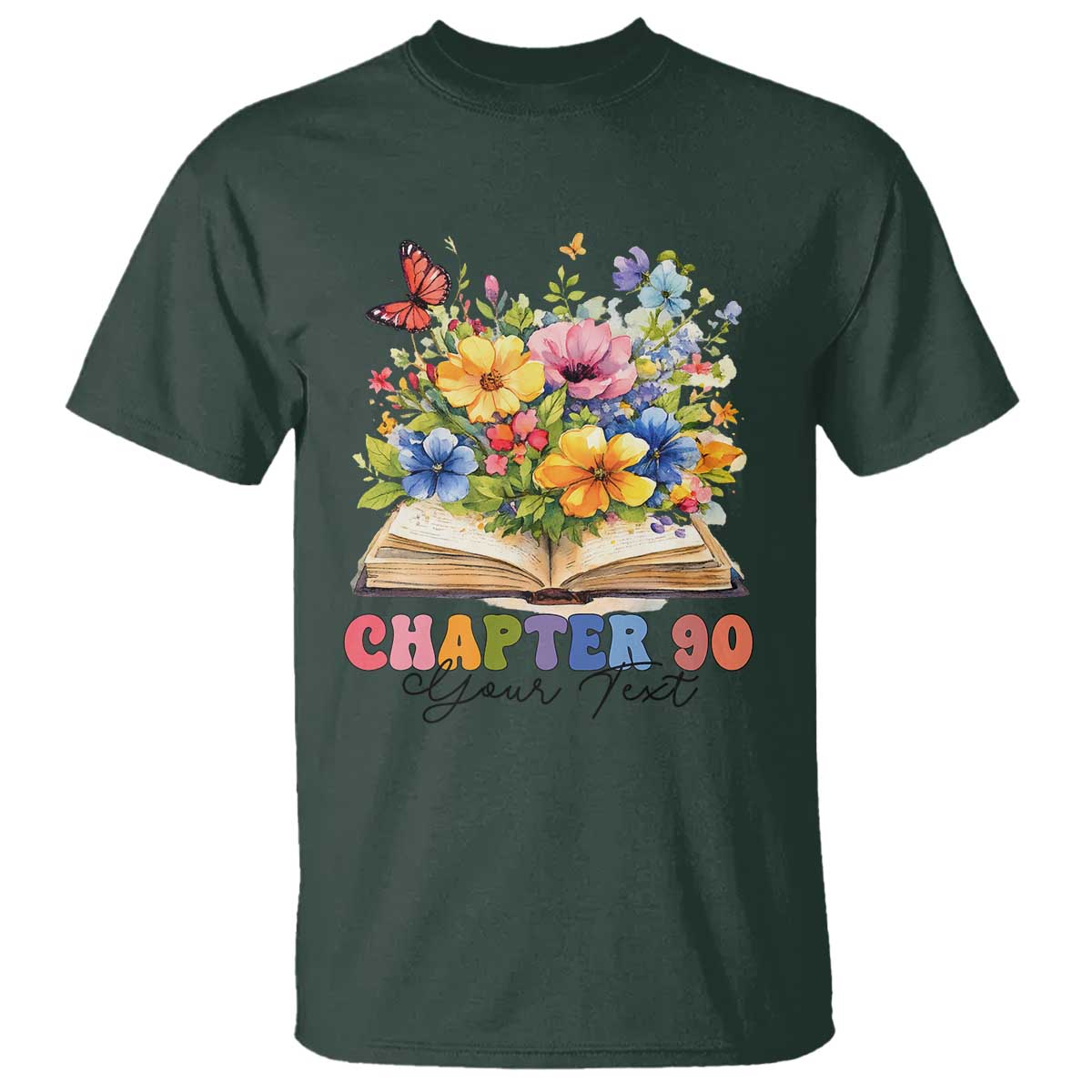 Personalized 90th Birthday Gift For Women T Shirt Custom Name Chapter 90 Flowers Book