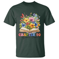 Personalized 90th Birthday Gift For Women T Shirt Custom Name Chapter 90 Flowers Book
