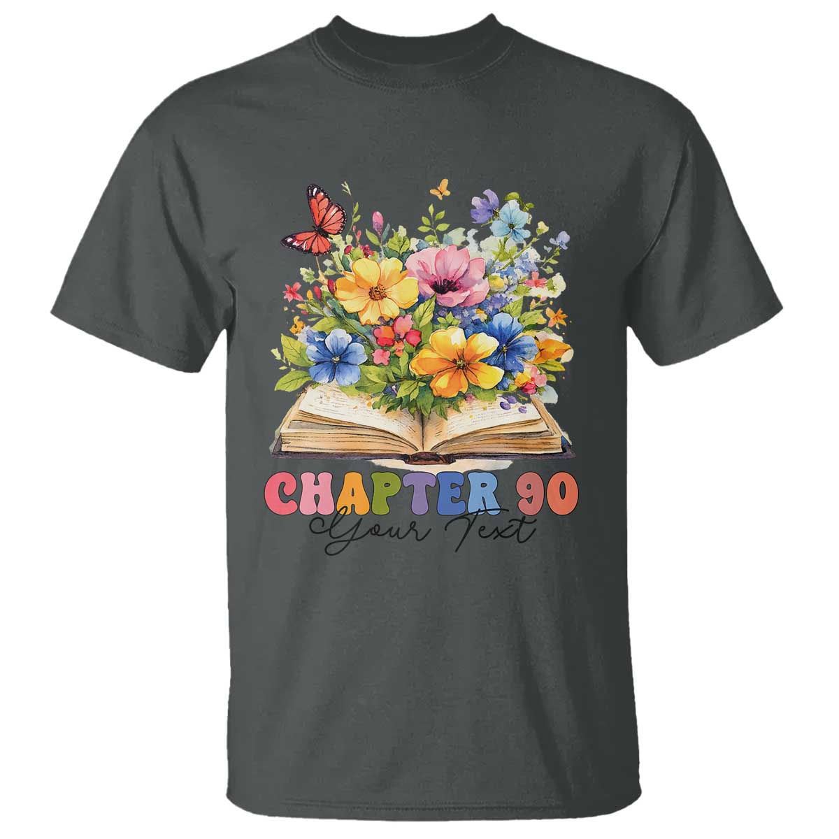 Personalized 90th Birthday Gift For Women T Shirt Custom Name Chapter 90 Flowers Book