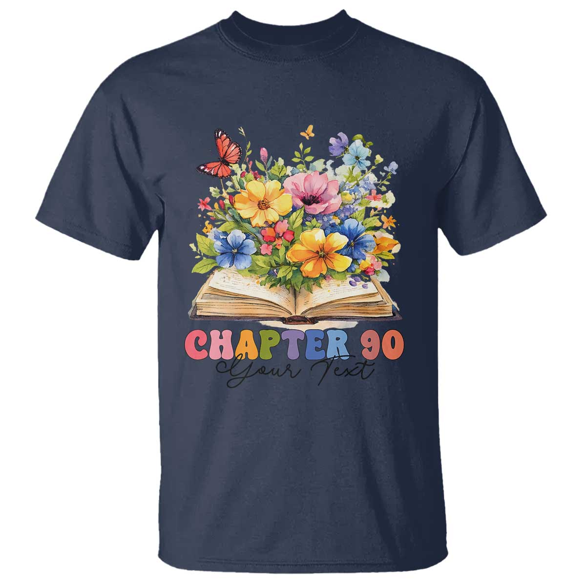 Personalized 90th Birthday Gift For Women T Shirt Custom Name Chapter 90 Flowers Book