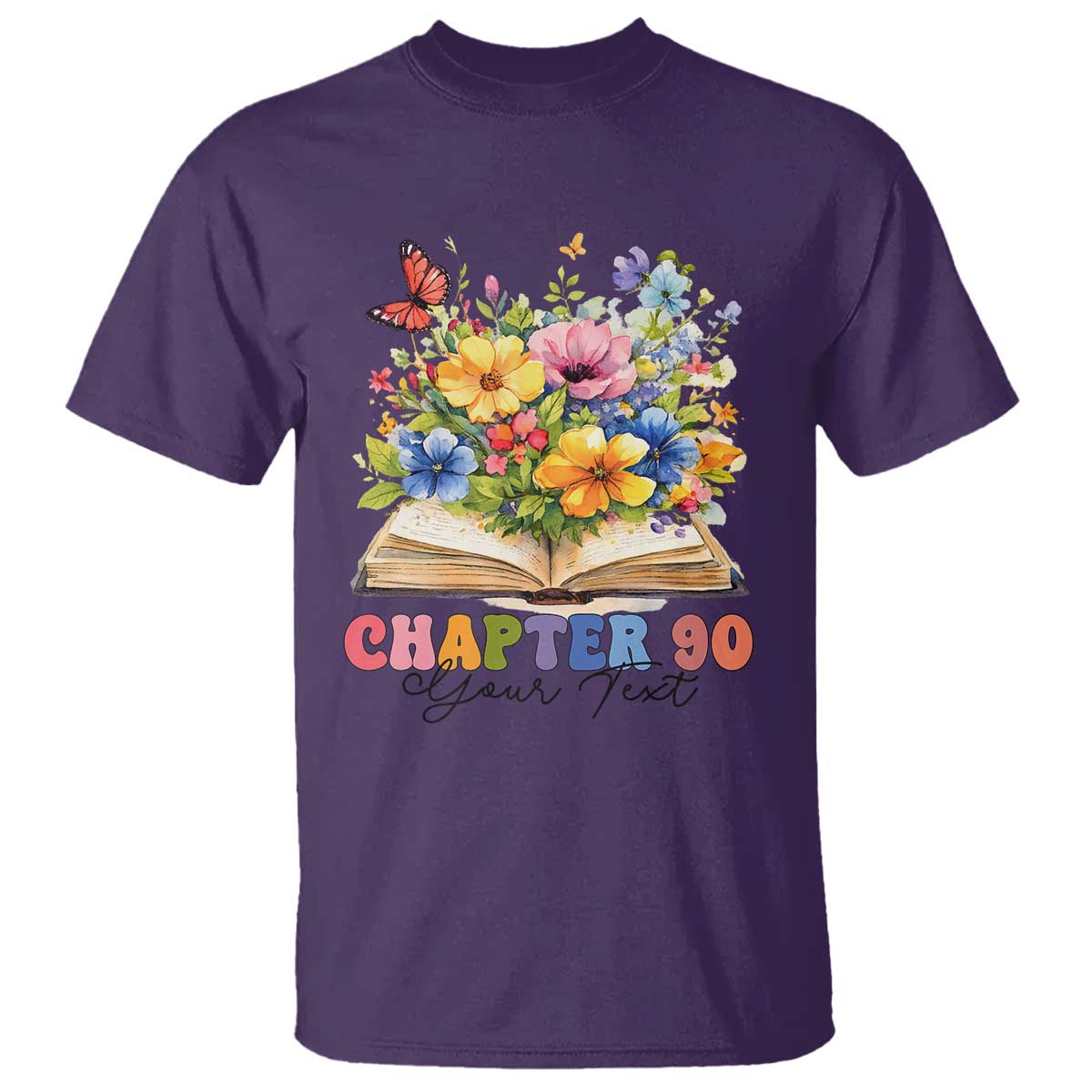 Personalized 90th Birthday Gift For Women T Shirt Custom Name Chapter 90 Flowers Book