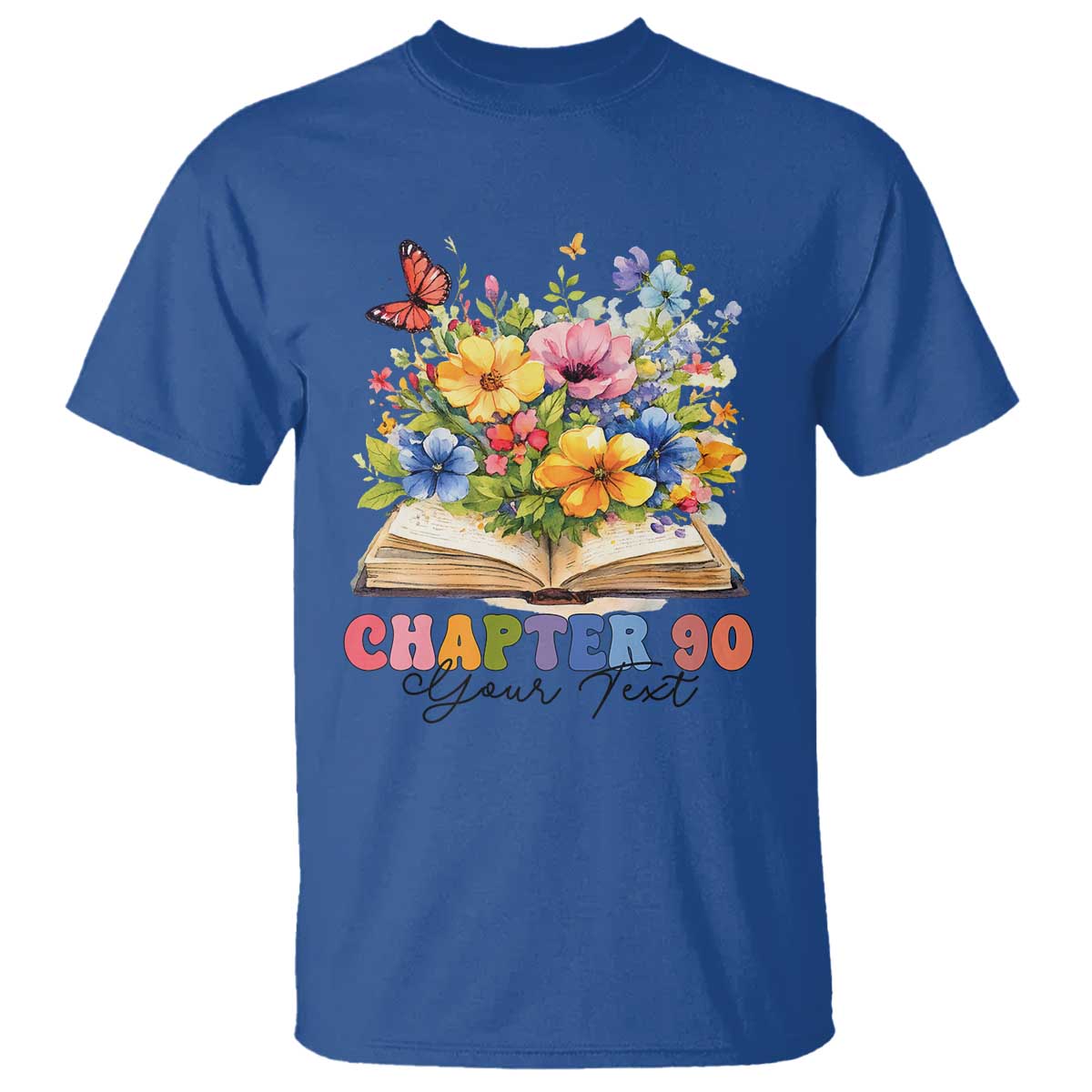 Personalized 90th Birthday Gift For Women T Shirt Custom Name Chapter 90 Flowers Book