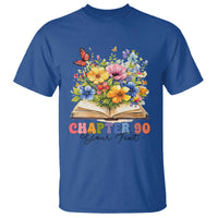 Personalized 90th Birthday Gift For Women T Shirt Custom Name Chapter 90 Flowers Book