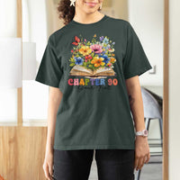 Personalized 90th Birthday Gift For Women T Shirt For Women Custom Name Chapter 90 Flowers Book