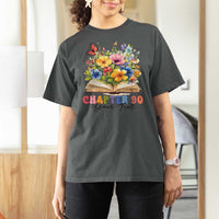 Personalized 90th Birthday Gift For Women T Shirt For Women Custom Name Chapter 90 Flowers Book