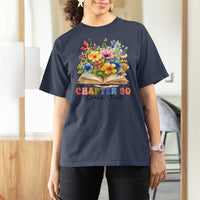 Personalized 90th Birthday Gift For Women T Shirt For Women Custom Name Chapter 90 Flowers Book