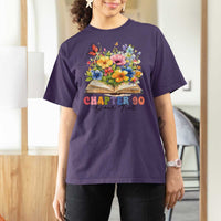 Personalized 90th Birthday Gift For Women T Shirt For Women Custom Name Chapter 90 Flowers Book