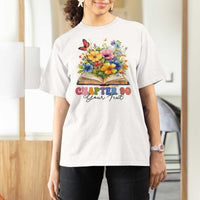 Personalized 90th Birthday Gift For Women T Shirt For Women Custom Name Chapter 90 Flowers Book
