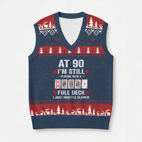 Funny 90th Birthday V-Neck Knit Sweater Vest Funny 90 Year Old Cards