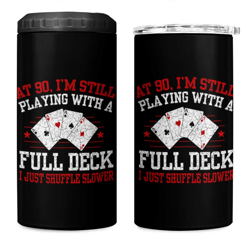 Funny 90th Birthday 4 in 1 Can Cooler Tumbler Retro Funny 90 Year Old Cards Bday Gifts