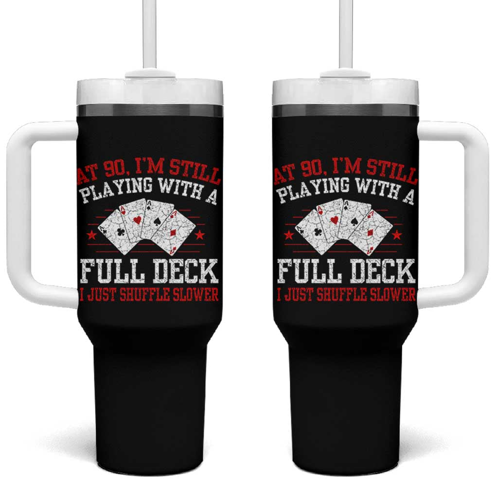 Funny 90th Birthday Tumbler With Handle Retro Funny 90 Year Old Cards Bday Gifts