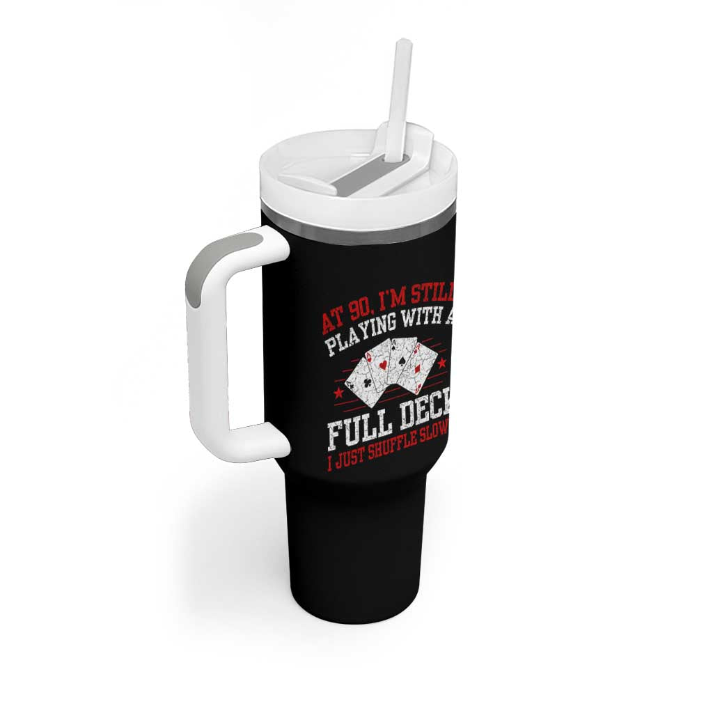 Funny 90th Birthday Tumbler With Handle Retro Funny 90 Year Old Cards Bday Gifts