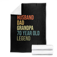 70th Birthday Throw Blanket Husband Dad Grandpa 70 Year Old Legend