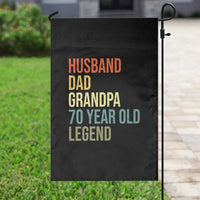 70th Birthday Garden Flag Husband Dad Grandpa 70 Year Old Legend