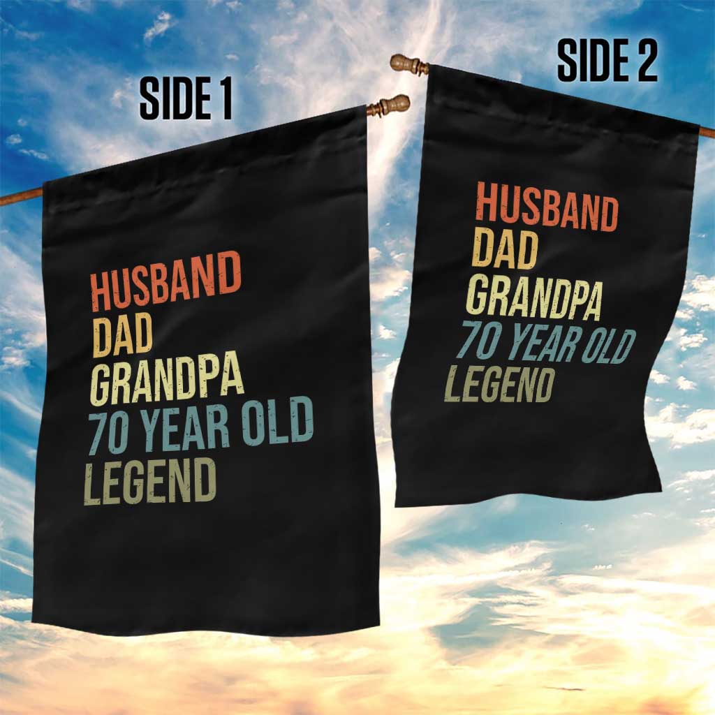 70th Birthday Garden Flag Husband Dad Grandpa 70 Year Old Legend