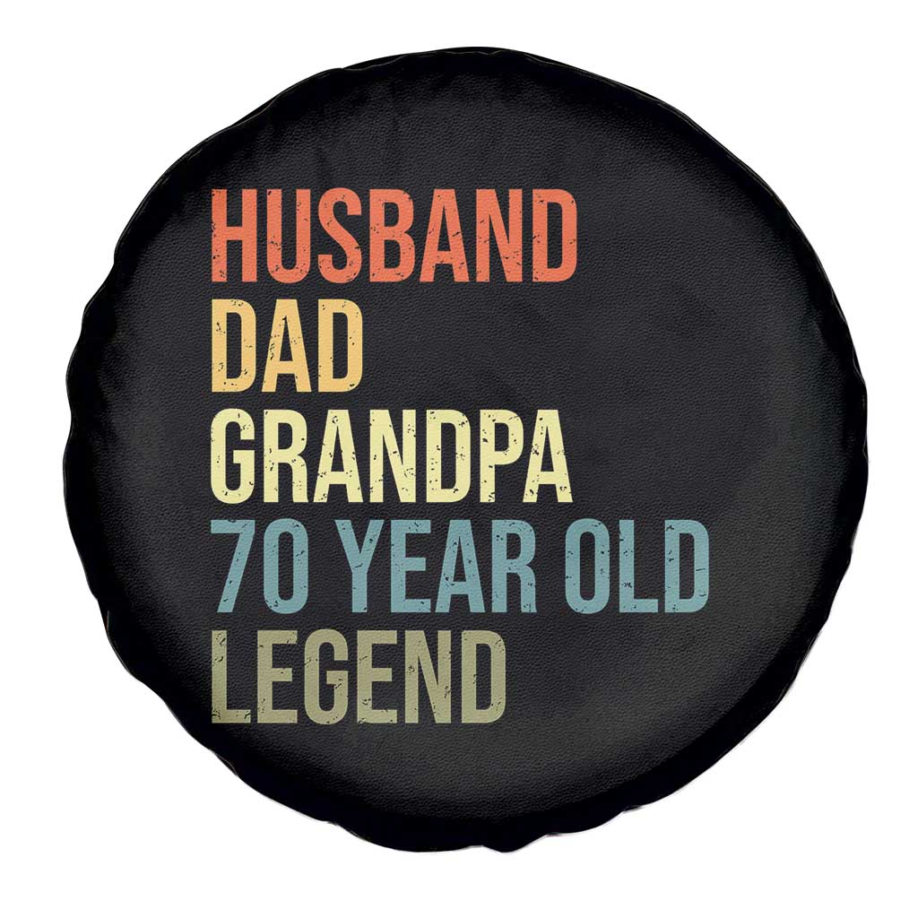 70th Birthday Spare Tire Cover Husband Dad Grandpa 70 Year Old Legend