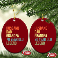70th Birthday Ceramic Ornament Husband Dad Grandpa 70 Year Old Legend
