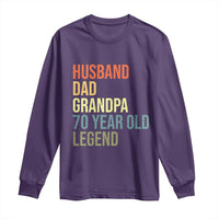 70th Birthday Long Sleeve Shirt Husband Dad Grandpa 70 Year Old Legend