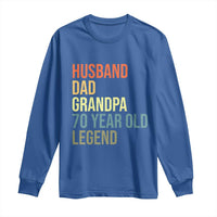 70th Birthday Long Sleeve Shirt Husband Dad Grandpa 70 Year Old Legend