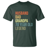 70th Birthday T Shirt Husband Dad Grandpa 70 Year Old Legend