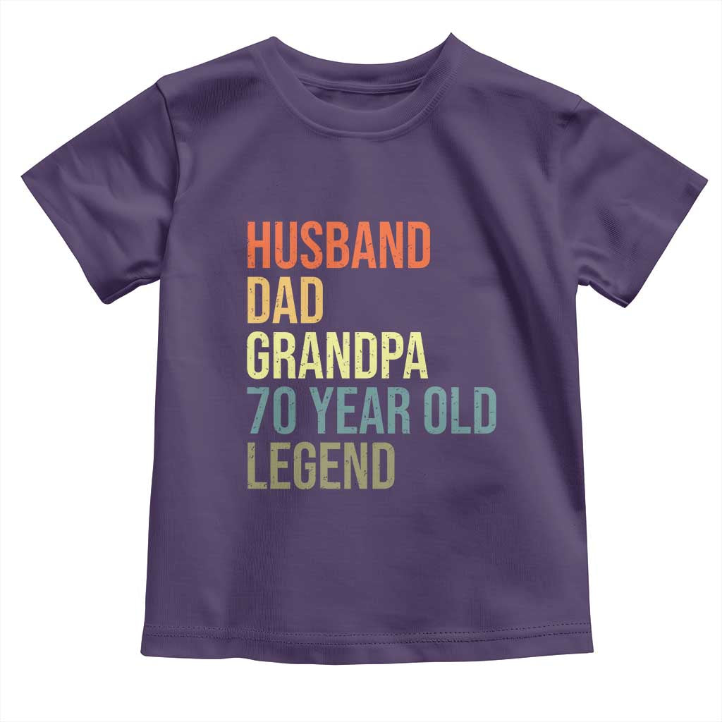 70th Birthday Toddler T Shirt Husband Dad Grandpa 70 Year Old Legend