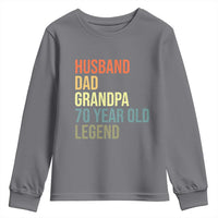 70th Birthday Youth Sweatshirt Husband Dad Grandpa 70 Year Old Legend