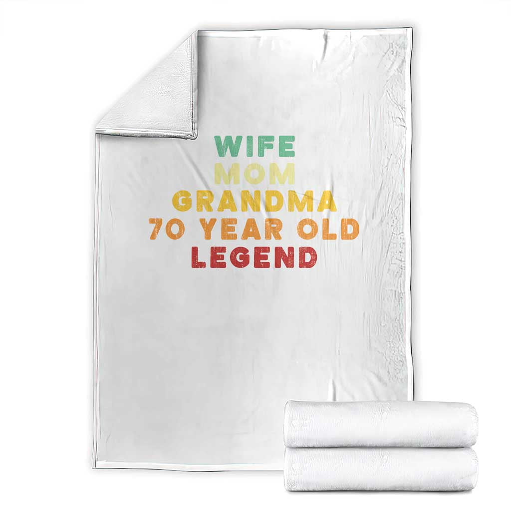 70th Birthday Gifts For Women Throw Blanket Wife Mom Grandma 70 Year Old Legend