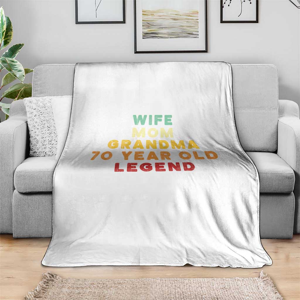 70th Birthday Gifts For Women Throw Blanket Wife Mom Grandma 70 Year Old Legend