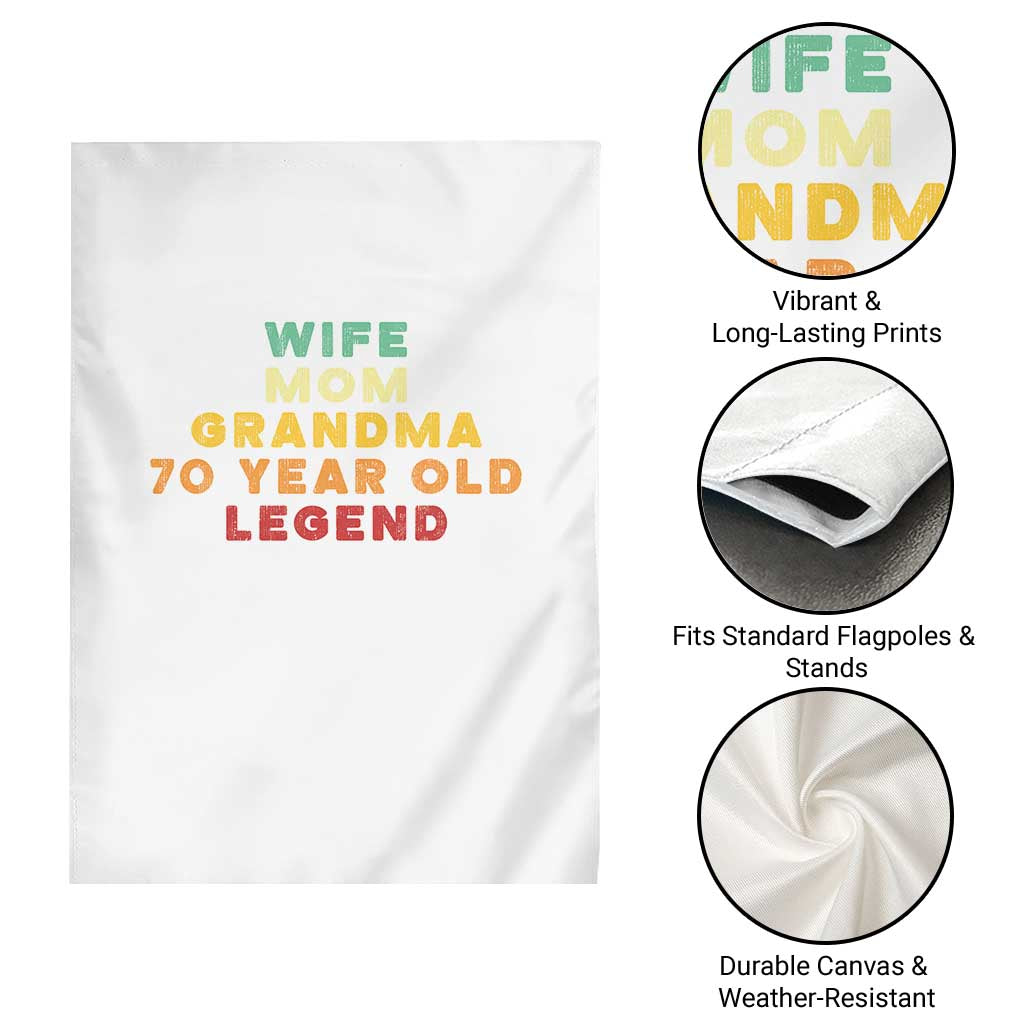 70th Birthday Gifts For Women Garden Flag Wife Mom Grandma 70 Year Old Legend