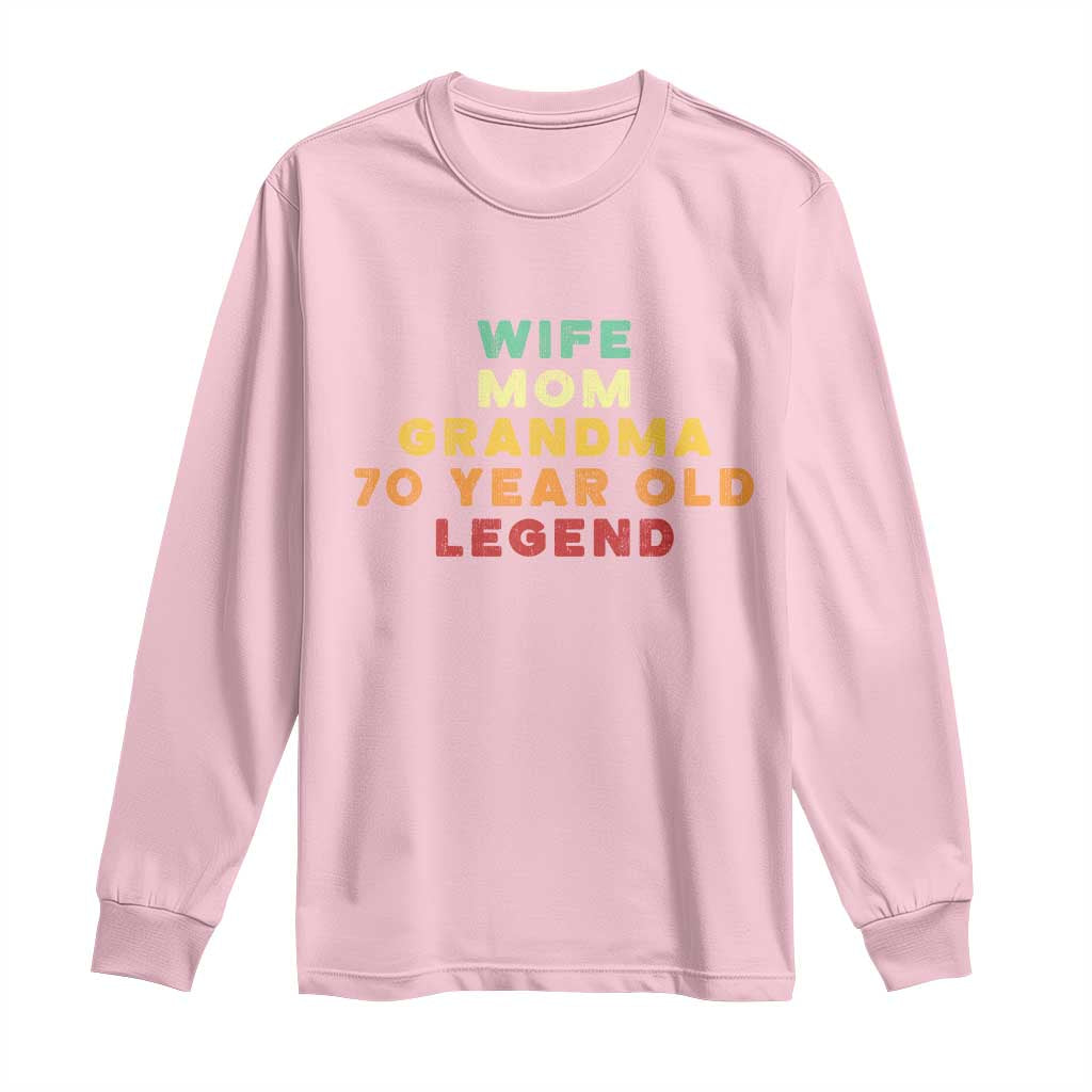 70th Birthday Gifts For Women Long Sleeve Shirt Wife Mom Grandma 70 Year Old Legend