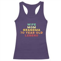 70th Birthday Gifts For Women Racerback Tank Top Wife Mom Grandma 70 Year Old Legend