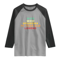 70th Birthday Gifts For Women Raglan Shirt Wife Mom Grandma 70 Year Old Legend
