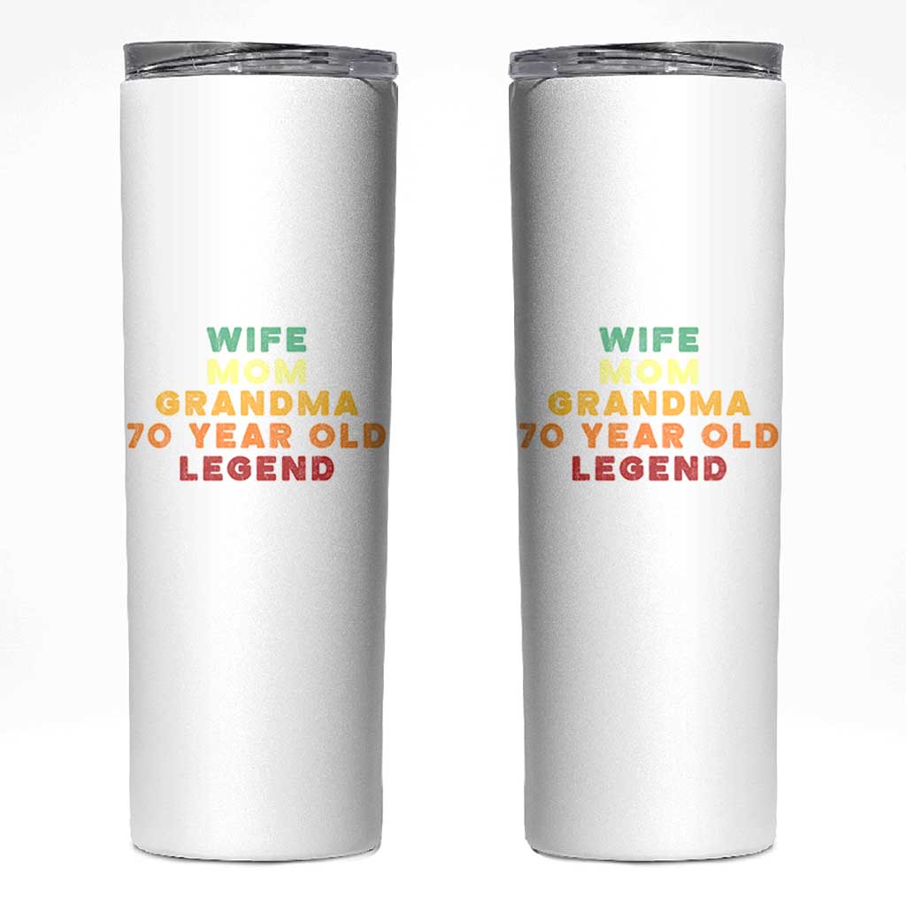 70th Birthday Gifts For Women Skinny Tumbler Wife Mom Grandma 70 Year Old Legend