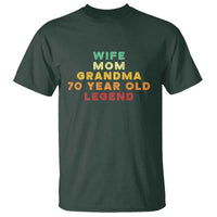 70th Birthday Gifts For Women T Shirt Wife Mom Grandma 70 Year Old Legend