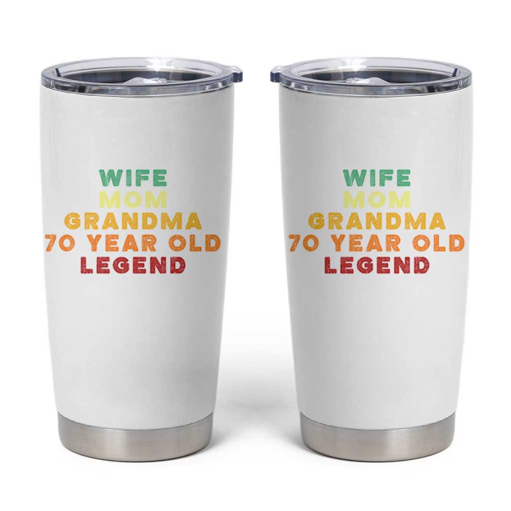 70th Birthday Gifts For Women Tumbler Cup Wife Mom Grandma 70 Year Old Legend