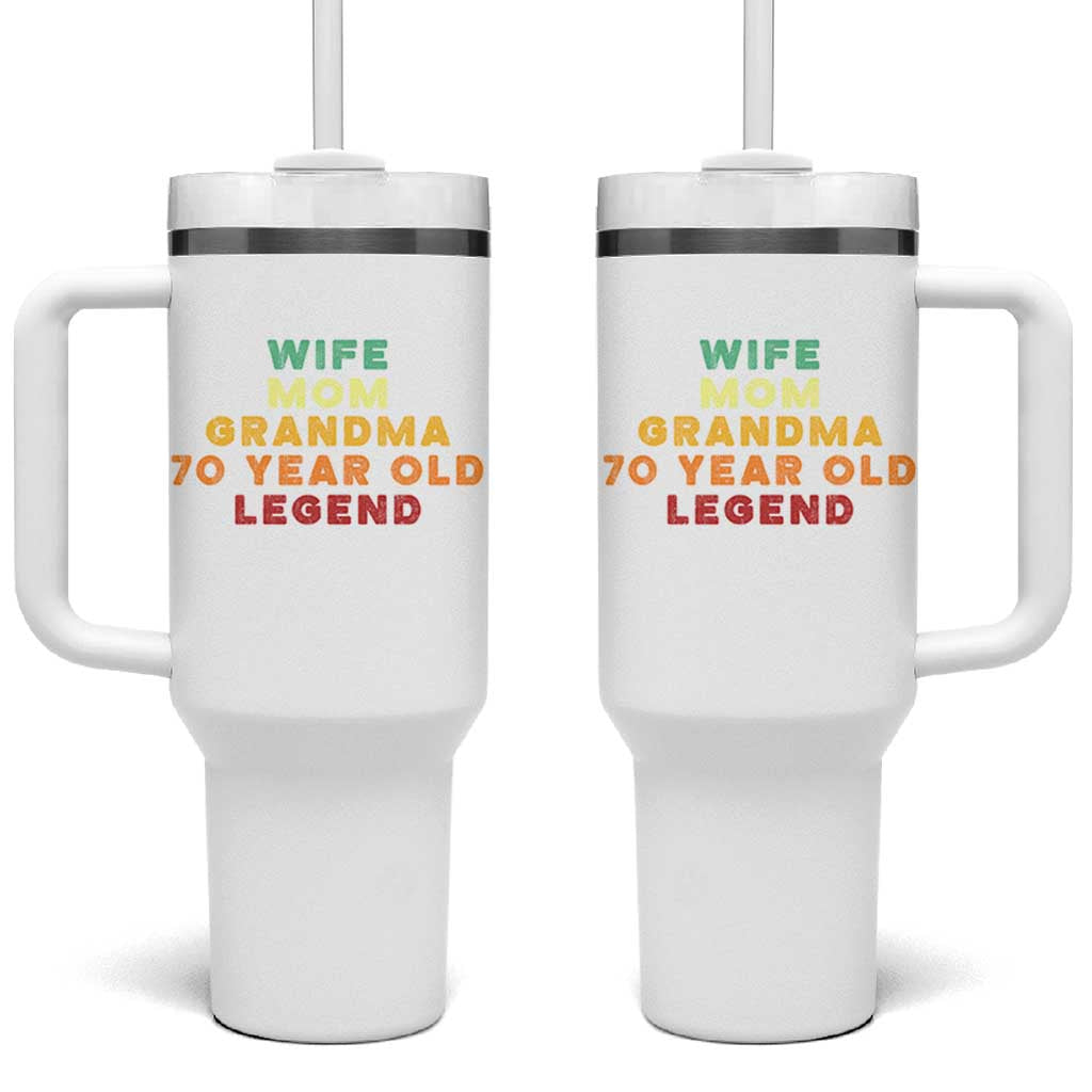 70th Birthday Gifts For Women Tumbler With Handle Wife Mom Grandma 70 Year Old Legend
