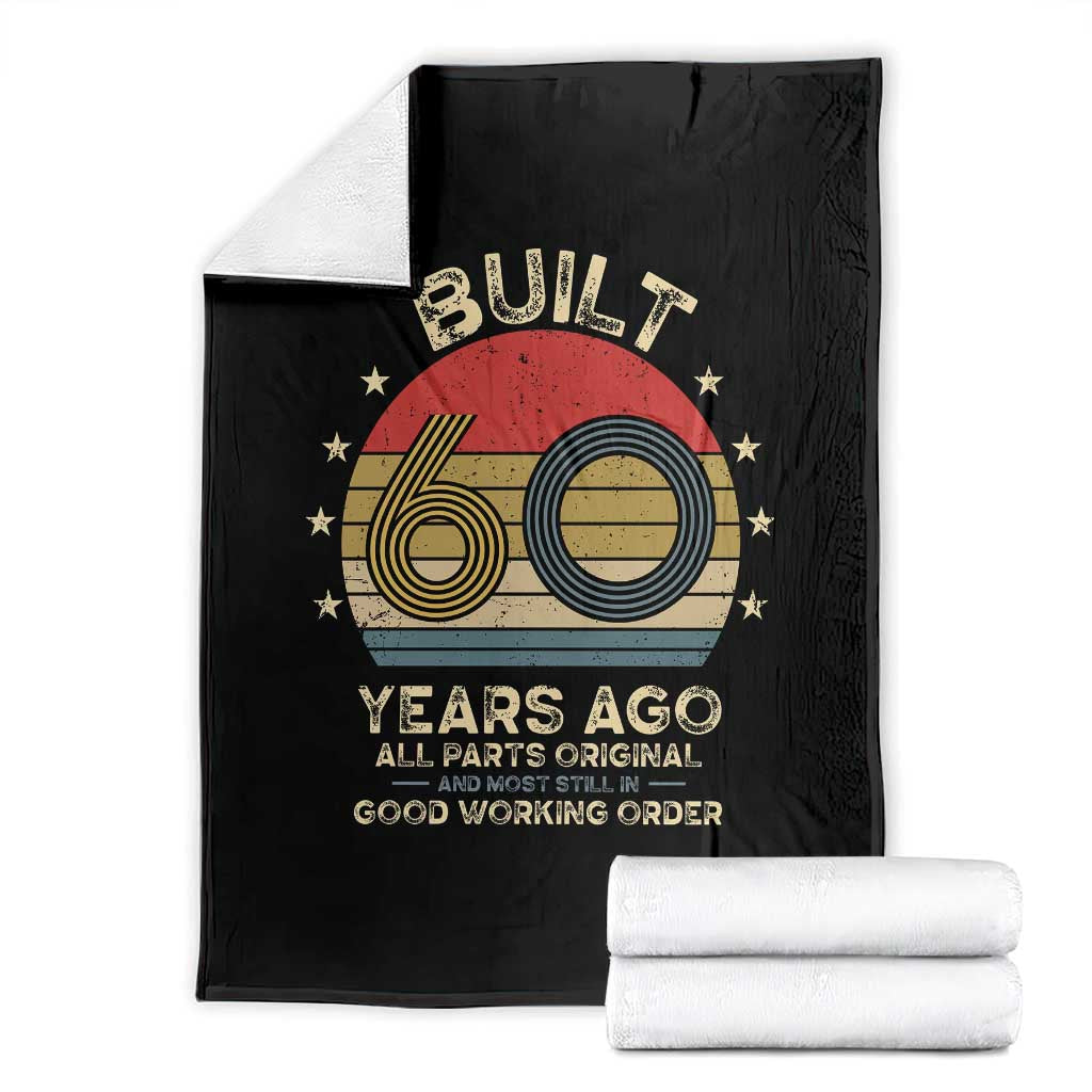 Funny 60th Birthday Throw Blanket Vintage Retro Built 60 Years Ago