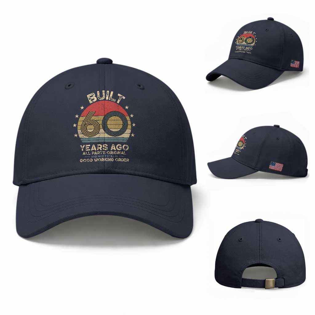 Funny 60th Birthday Baseball Cap Vintage Retro Built 60 Years Ago