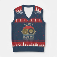 Funny 60th Birthday V-Neck Knit Sweater Vest Vintage Retro Built 60 Years Ago