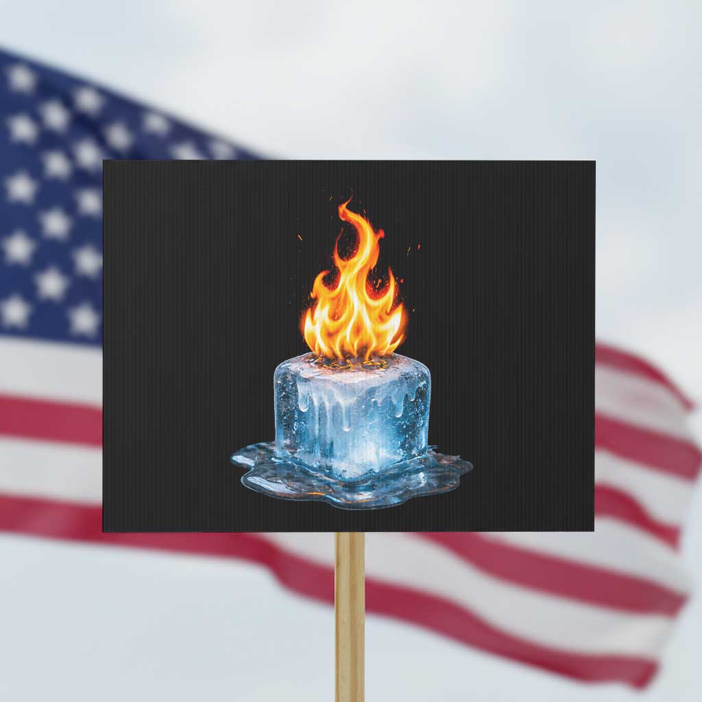 Subtle Anti Ice Protest Sign Ice Melting Satire Political Humor