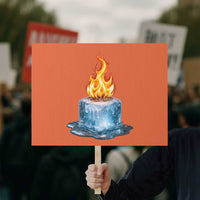 Subtle Anti Ice Protest Sign Ice Melting Satire Political Humor