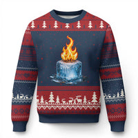 Subtle Anti Ice Ugly Christmas Sweater Ice Melting Satire Political Humor