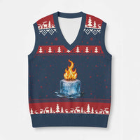 Subtle Anti Ice V-Neck Knit Sweater Vest Ice Melting Satire Political Humor