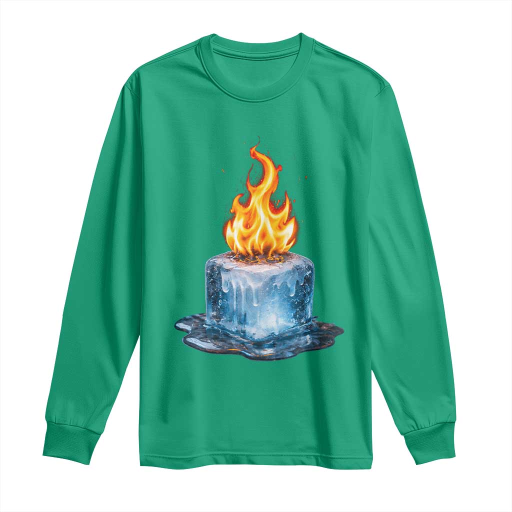 Subtle Anti Ice Long Sleeve Shirt Ice Melting Satire Political Humor