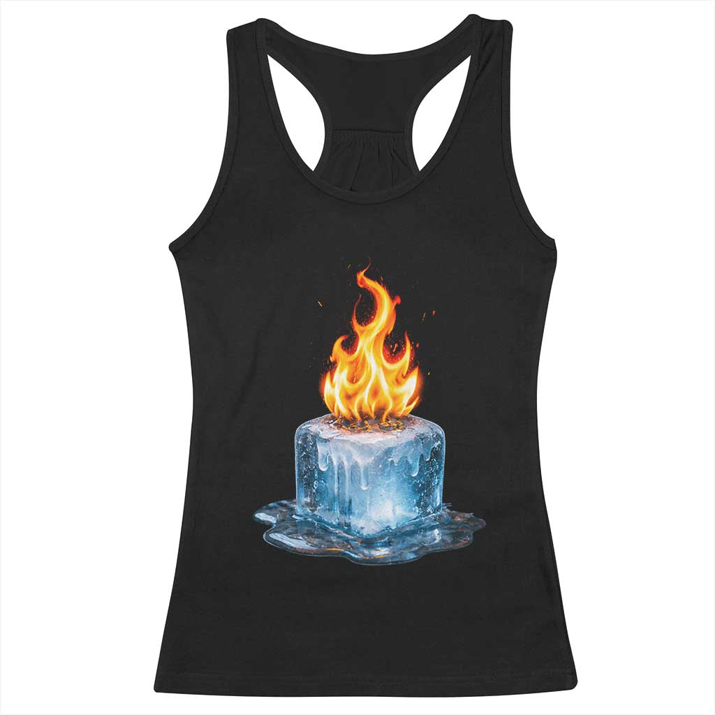Subtle Anti Ice Racerback Tank Top Ice Melting Satire Political Humor