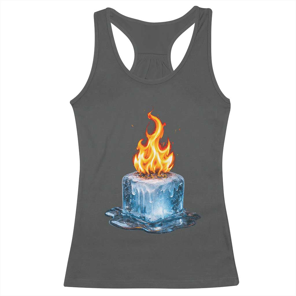 Subtle Anti Ice Racerback Tank Top Ice Melting Satire Political Humor