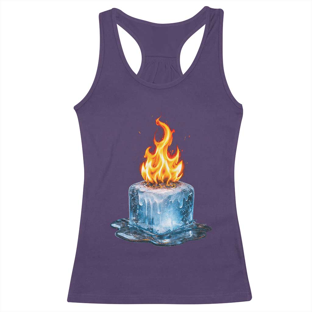 Subtle Anti Ice Racerback Tank Top Ice Melting Satire Political Humor