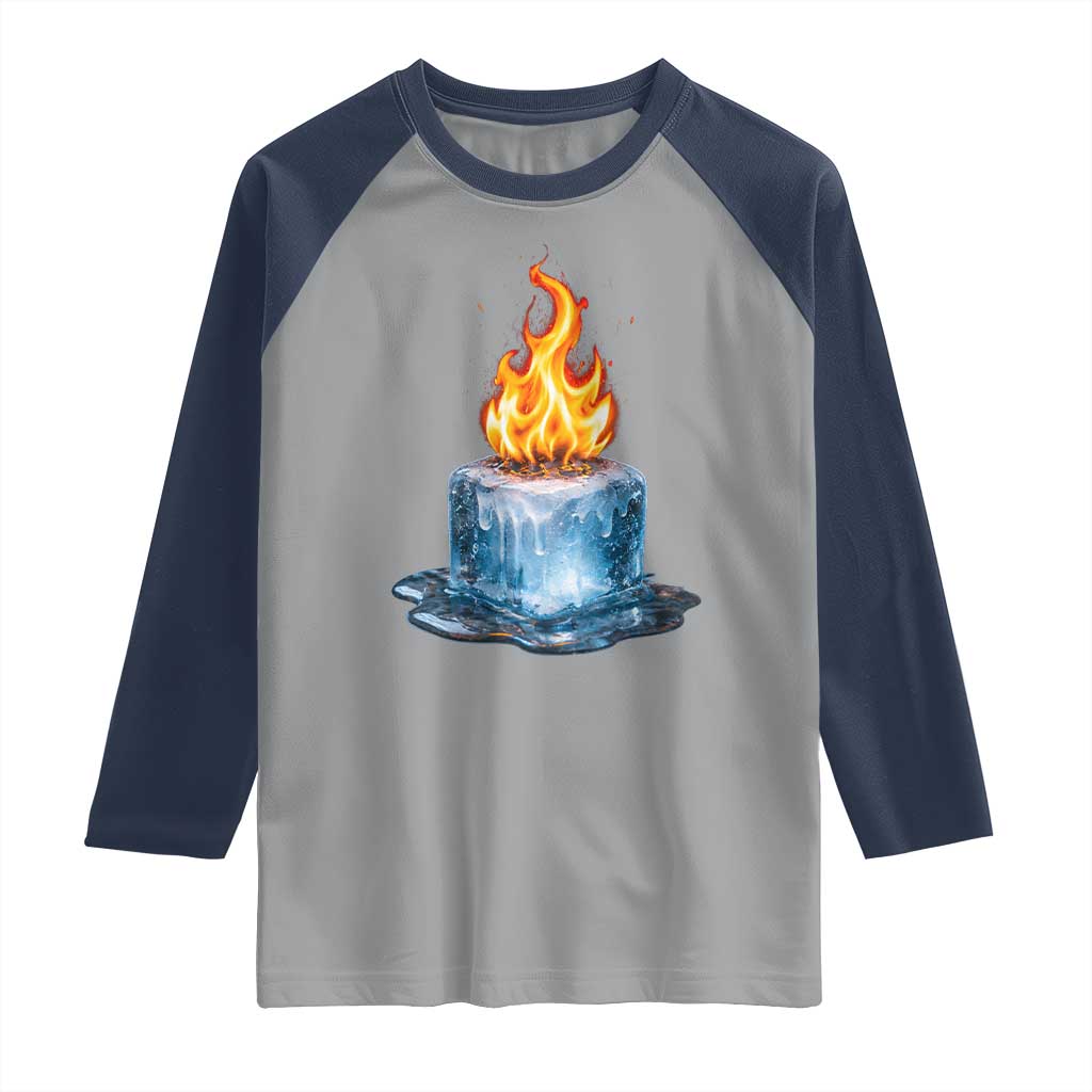 Subtle Anti Ice Raglan Shirt Ice Melting Satire Political Humor