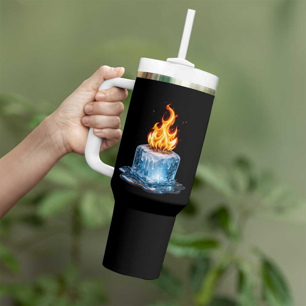 Subtle Anti Ice Tumbler With Handle Ice Melting Satire Political Humor
