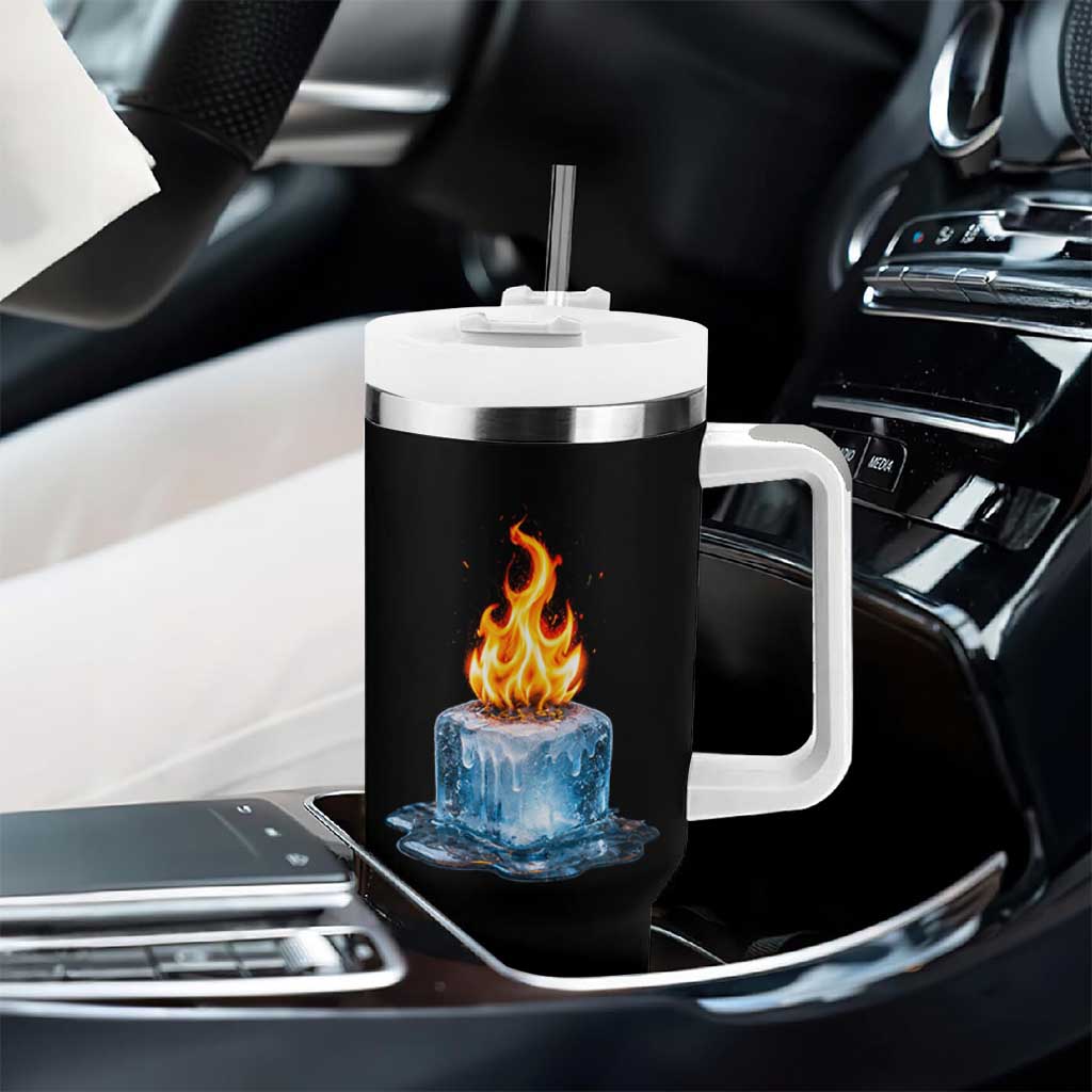 Subtle Anti Ice Tumbler With Handle Ice Melting Satire Political Humor